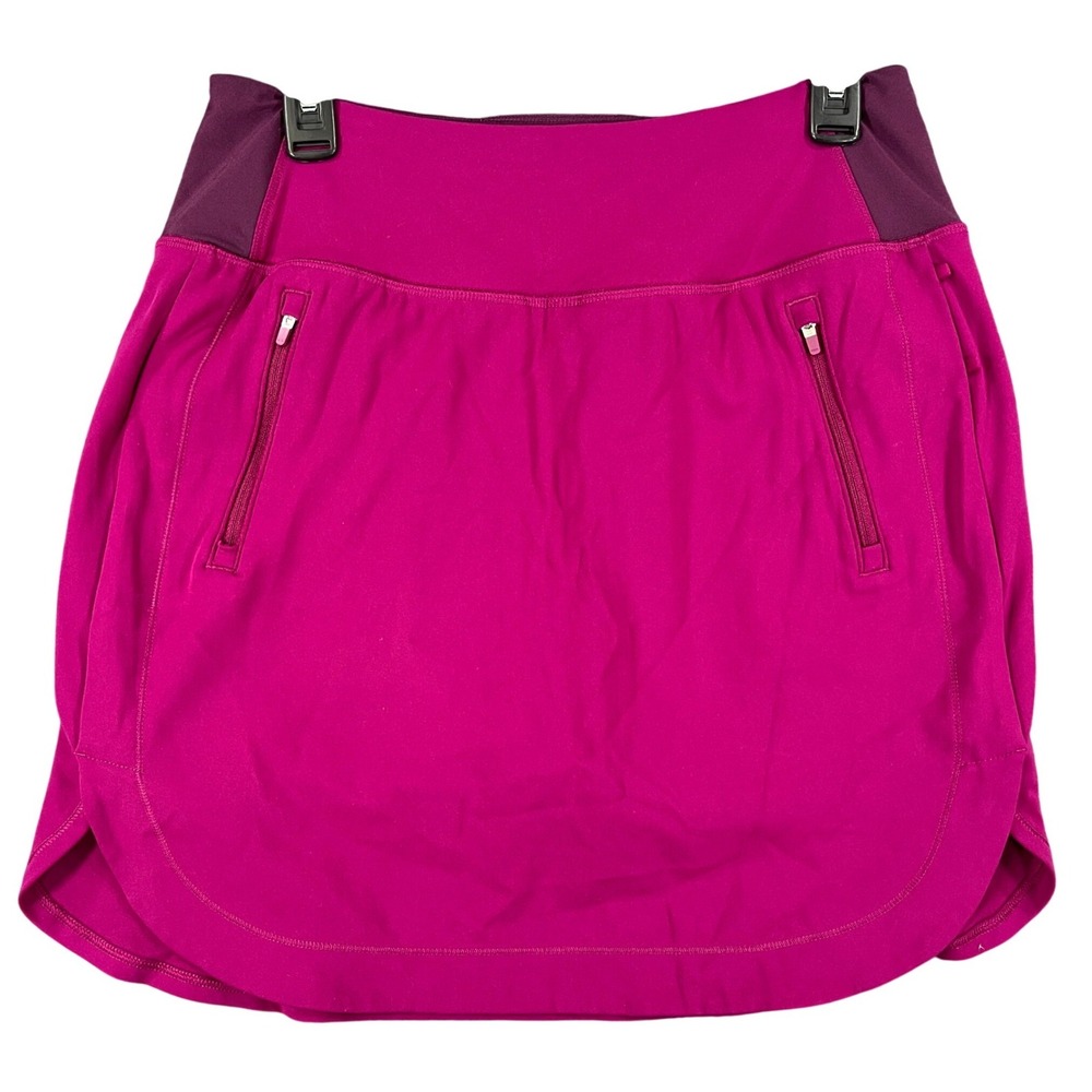 Athleta Fairway Golf Skort Womens M Pink Zipper Pockets Activewear